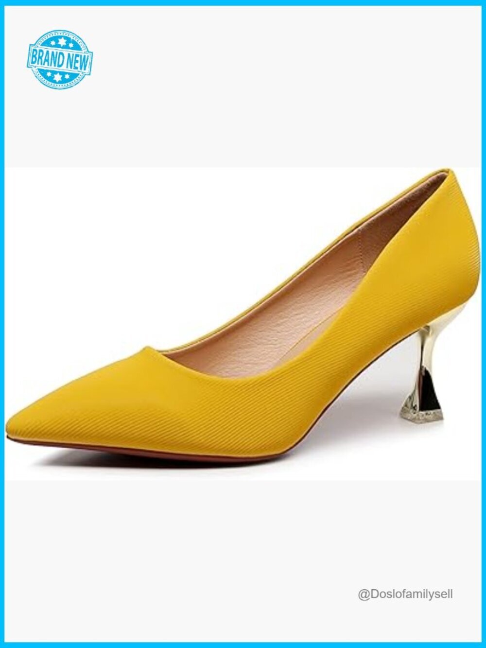Golden Sun Stiletto Pump Heels Elegant Party Shoes Women's Pointed Toe Shoe